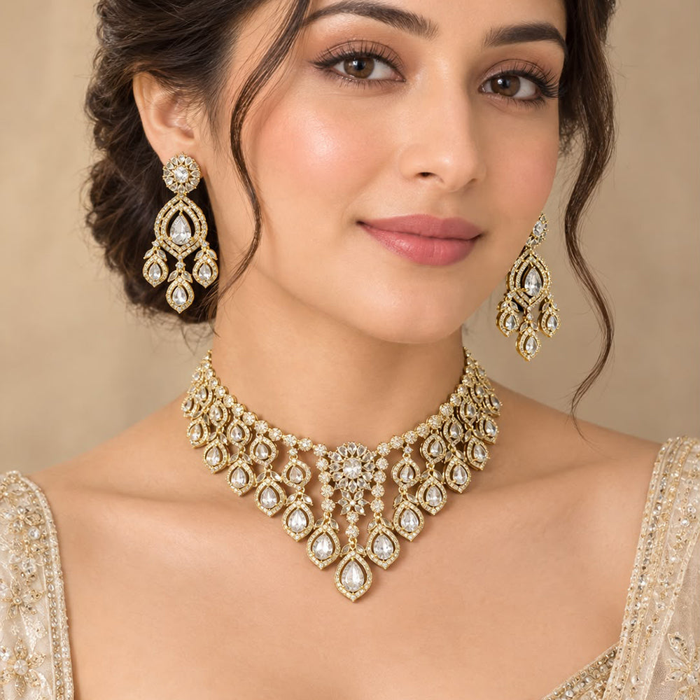 Tanish Art Jewellery Designer American Daimond Necklace Set