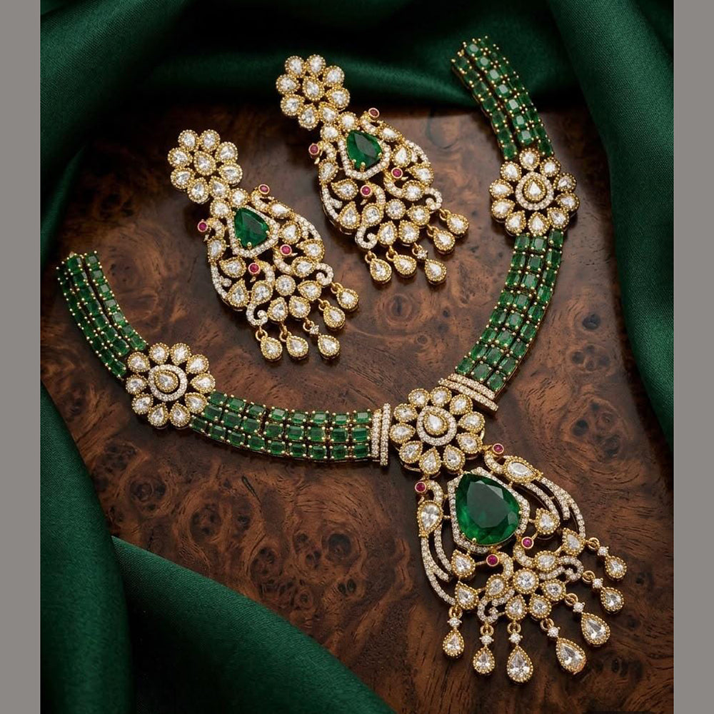 Tanish Art Jewellery Designer American Daimond Necklace Set