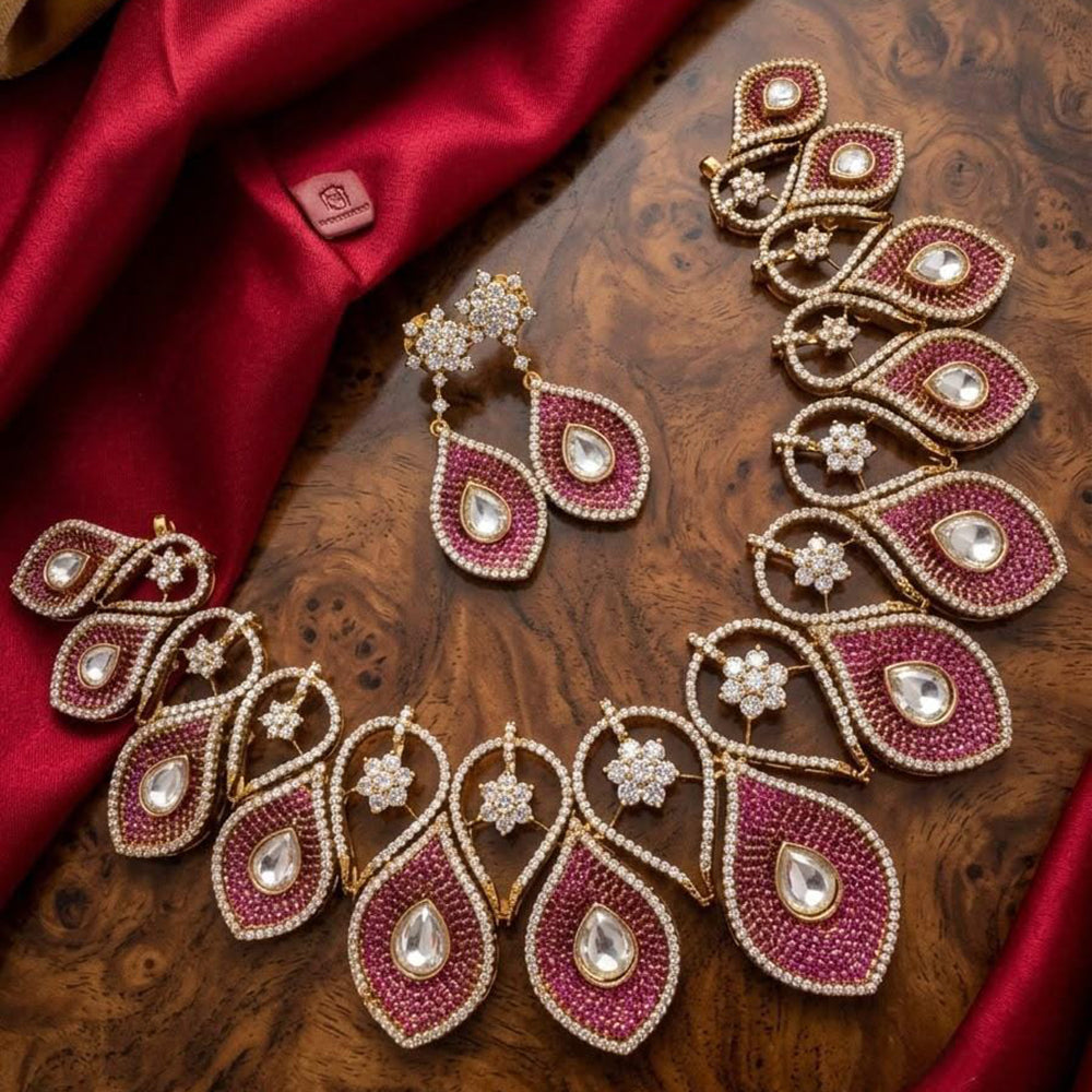 Tanish Art Jewellery Designer American Daimond Necklace Set