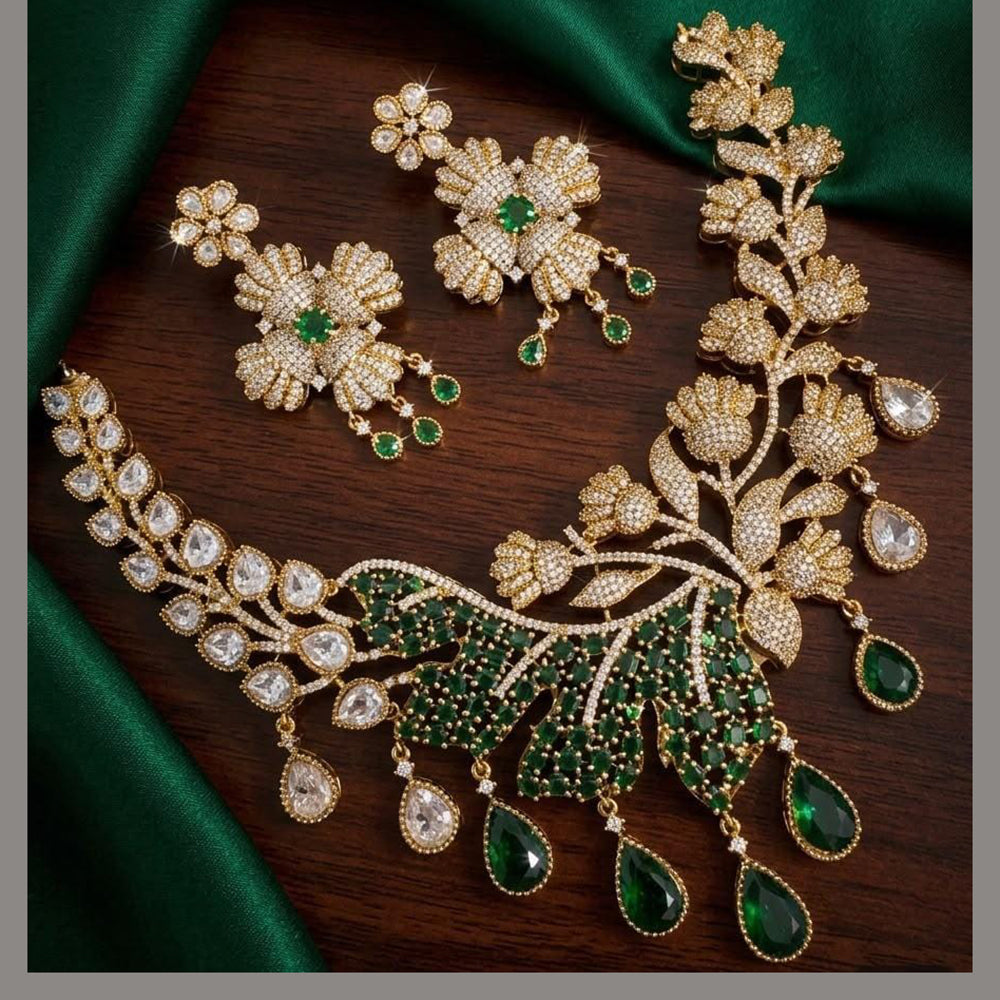 Tanish Art Jewellery Designer American Daimond Necklace Set