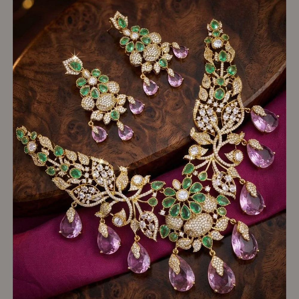 Tanish Art Jewellery Designer American Daimond Necklace Set