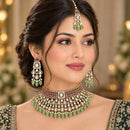 Tanish Art Jewellery Designer American Daimond And Beads Choker Necklace Set