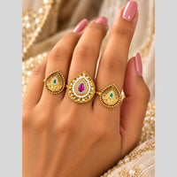 Tanish Art Jewellery Pota Stone Statement Ring