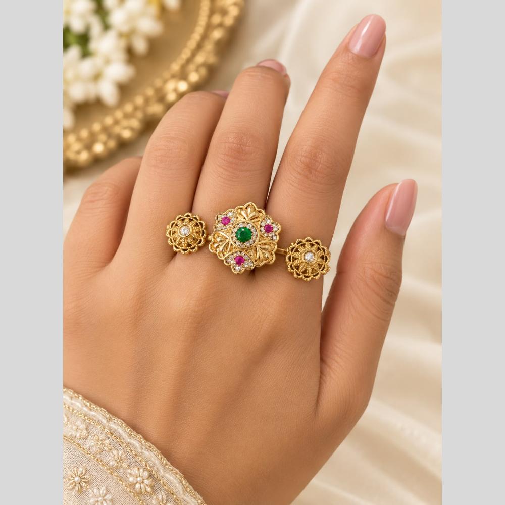 Tanish Art Jewellery Pota Stone Statement Ring