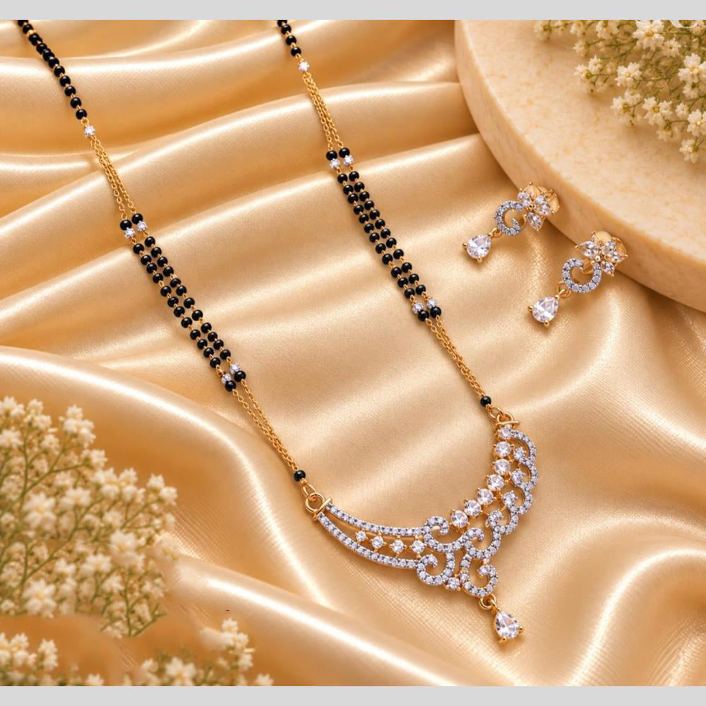 Tanish Art Jewellery Elegant Austrian Stone And Beads Mangalsutra Set