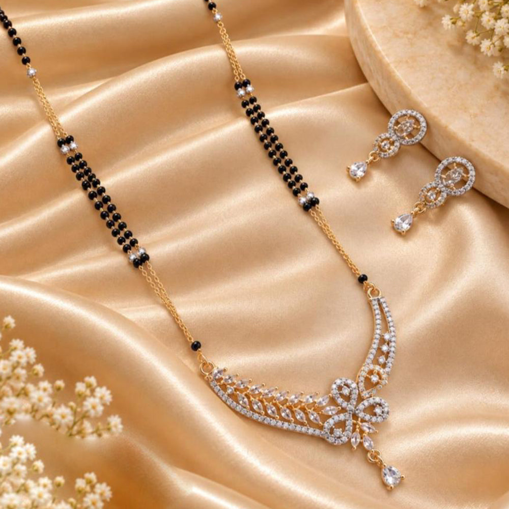 Tanish Art Jewellery Elegant Austrian Stone And Beads Mangalsutra Set