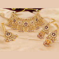 Tanish Art Jewellery Traditional Pota Stone And Beads Choker Necklace Set