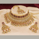 Tanish Art Jewellery Traditional Pota Stone And Beads Choker Necklace Set