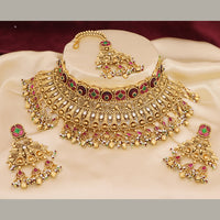 Tanish Art Jewellery Traditional Pota Stone And Beads Choker Necklace Set