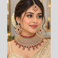 Tanish Art Jewellery Graceful American Diamond Bridal Heavy Necklace Choker Set