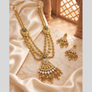 Tanish Art Jewellery Traditional Pota Stone And Beads Long  Necklace Set
