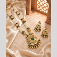 Tanish Art Jewellery Traditional Pota Stone And Beads Long  Necklace Set