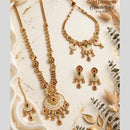 Tanish Art Jewellery Traditional Pota Stone And Beads Meenakari Double Necklace Set