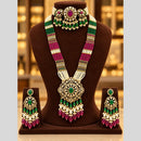 Tanish Art Jewellery American Diamond Dual Layer Designer Necklace Set