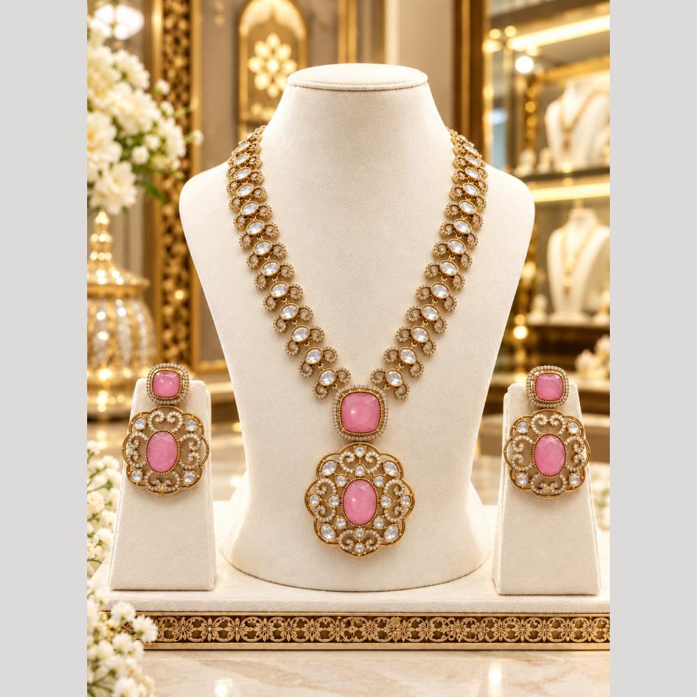 Tanish Art Jewellery Statement Polki Kundan Stone And Austrian Stone Necklace Set