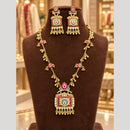 Tanish Art Jewellery Classic Pota Stone And Pearl Necklace Set for Women