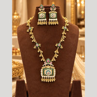 Tanish Art Jewellery Classic Pota Stone And Pearl Necklace Set for Women