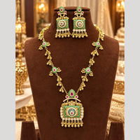 Tanish Art Jewellery Classic Pota Stone And Pearl Necklace Set for Women