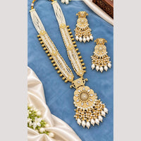 Tanish Art Jewellery Polki Kundan And Pearl Long  Necklace Set