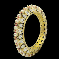 Amity Arts Gold Plated Kundan Stone  Bangle  (2 Piece)
