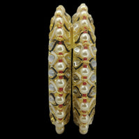 Amity Arts Gold Plated Kundan Stone  Bangle  (2 Piece)