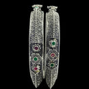 Amity Arts Oxidised Plated Pota Stone Bangle (2 Piece)