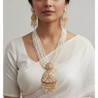 ZF Collection Pota and Pearl Long Necklace Set