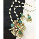 ZF Collection Pota Stone And Mother of Pearl Designer Long Necklace Set