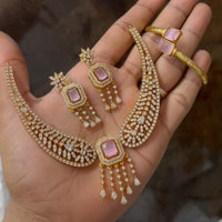 ZF Collection Glamorous American Diamond Necklace Set