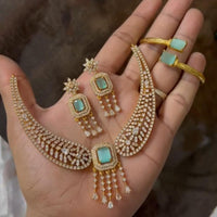 ZF Collection Glamorous American Diamond Necklace Set