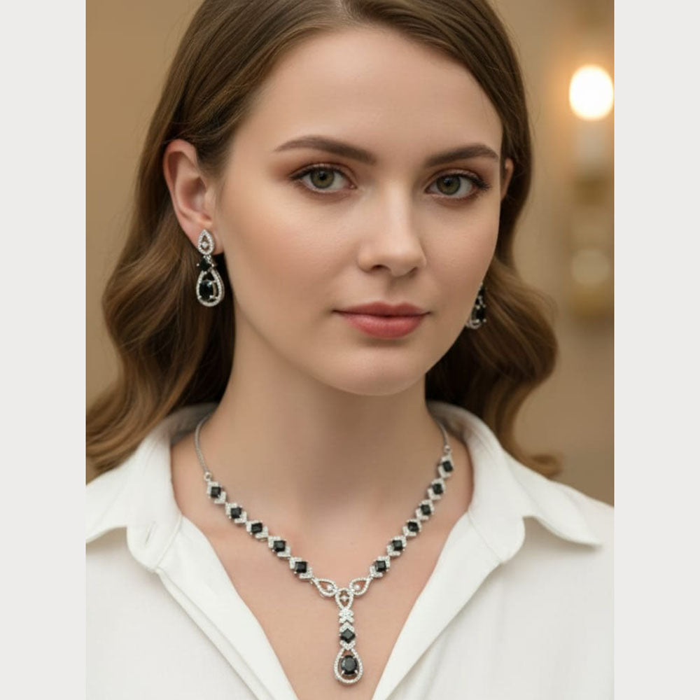 ZF Collection Luxury American Diamond Necklace Set