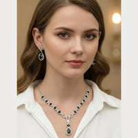 ZF Collection Luxury American Diamond Necklace Set