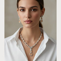 ZF Collection Luxury American Diamond Necklace Set