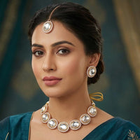 ZF Collection Elegant Kundan StoneNecklace Set
