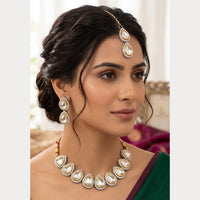 ZF Collection Elegant Kundan Stone Choker Necklace Set