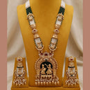 ZF Collection Royal Austrian Stone And Pearl Temple Long Necklace Set