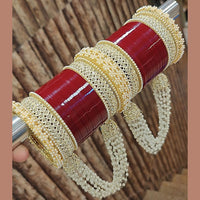 ZF Collection Designer Austrian Stone And Pearl Bridal Bangles Set