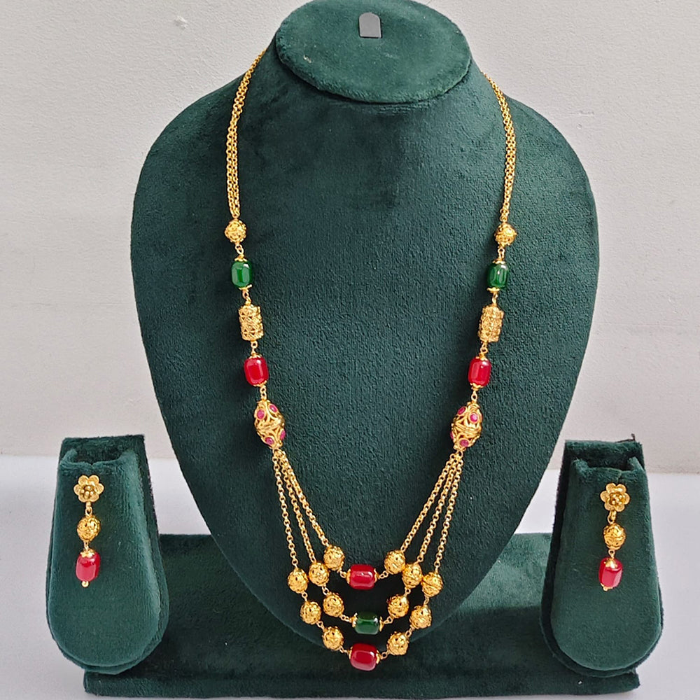 ZF Collection Traditional Beads Long Necklace Set 
