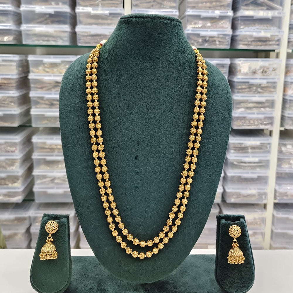 ZF Collection Traditional Beads Double Layer Long Necklace Set 