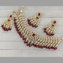 ZF Collection Stylish Crystal Stone And Beads Choker Necklace Set