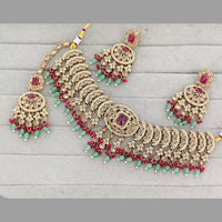 ZF Collection Stylish Crystal Stone And Beads Choker Necklace Set