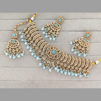 ZF Collection Stylish Crystal Stone And Beads Choker Necklace Set