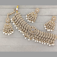ZF Collection Stylish Crystal Stone And Beads Choker Necklace Set