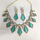 ZF Collection Festive Wear Polki Kundan Stone Necklace Set 