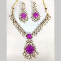 ZF Collection Festive Wear Polki Kundan Stone Necklace Set 