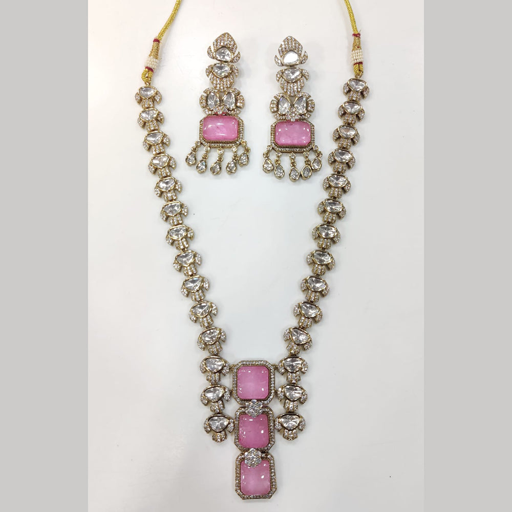 ZF Collection Festive Wear Polki Kundan Stone Necklace Set 
