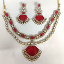 ZF Collection Festive Wear Polki Kundan Stone Necklace Set 