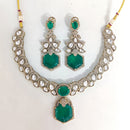 ZF Collection Festive Wear Polki Kundan Stone Necklace Set 
