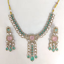 ZF Collection Festive Wear Polki Kundan Stone Necklace Set