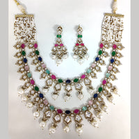 ZF Collection Festive Wear Polki Kundan Stone Necklace Set 